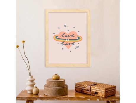 Posters con Mensajes Felices Ilustrados. Póster de Decoración 'Love Is Love' con Frases Motivadoras y Llenas de Energia.