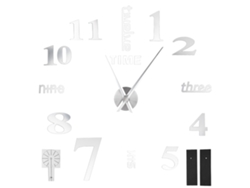 Reloj De Pared Moderno Sin Marco Diy Con Pegatina De Espejo Para Decoración De Sala De Estar Y Dormitorio - Plateado