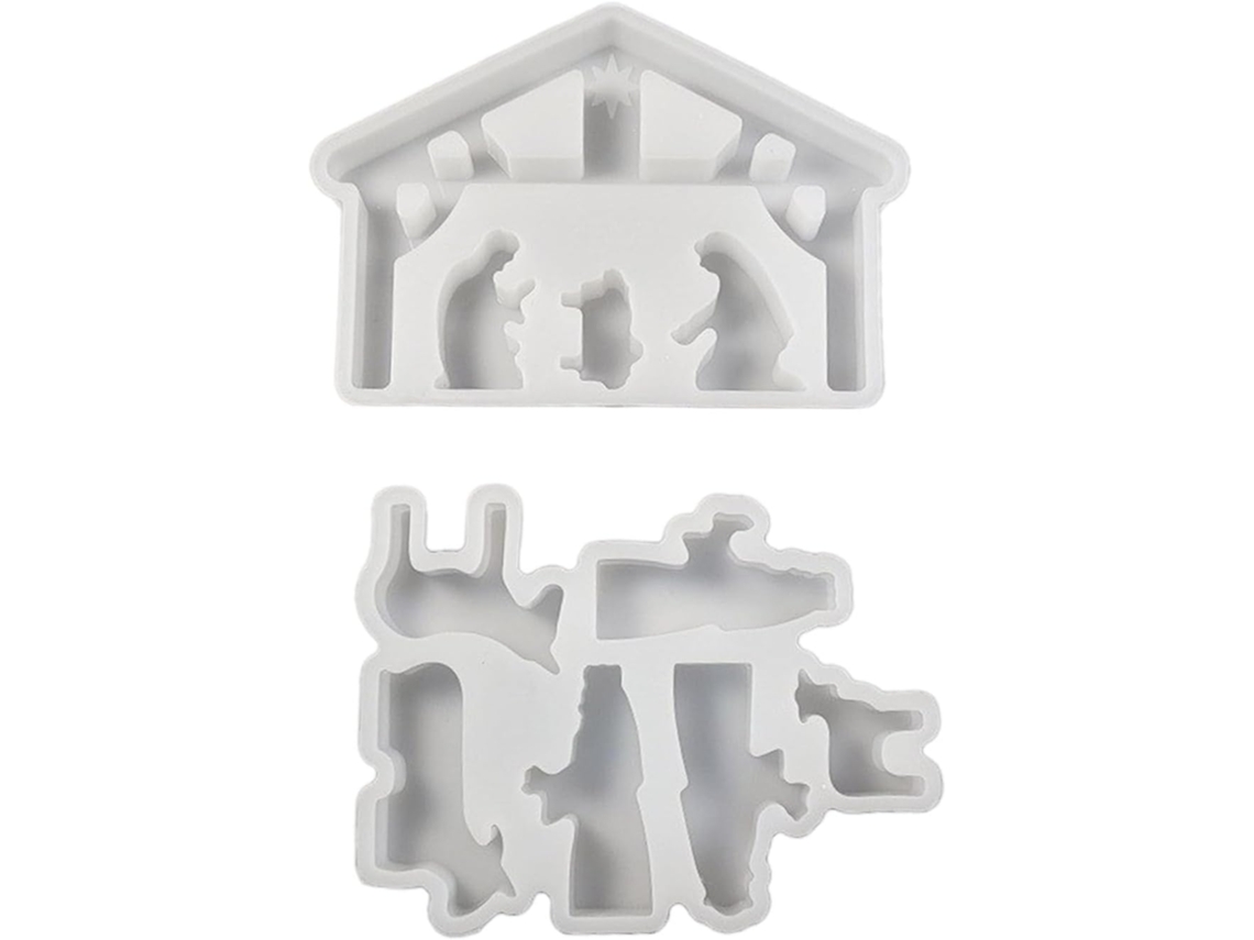 Juego De 2 Moldes Navideños De Silicona Para Decoración Del Hogar.