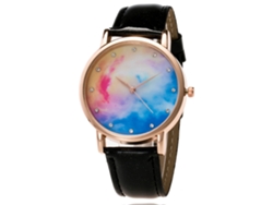 Reloj De Pulsera Analógico Unisex De Moda Con Correa De Pu, Esfera Redonda De Cuarzo (blanco/marrón)