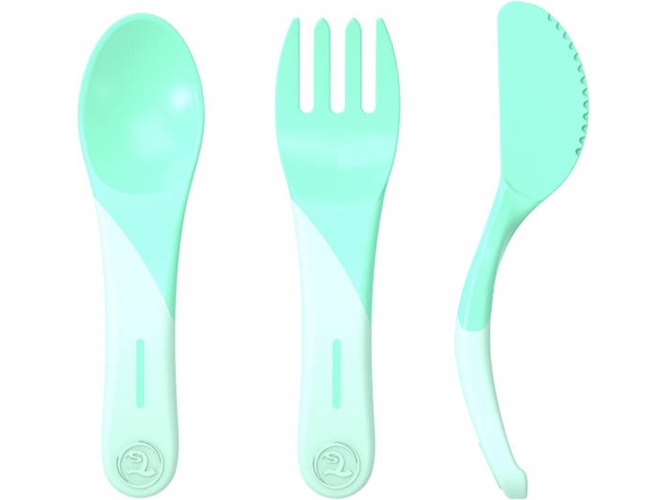 Cubertería TWISTSHAKE Verde Aprendizaje 6m+