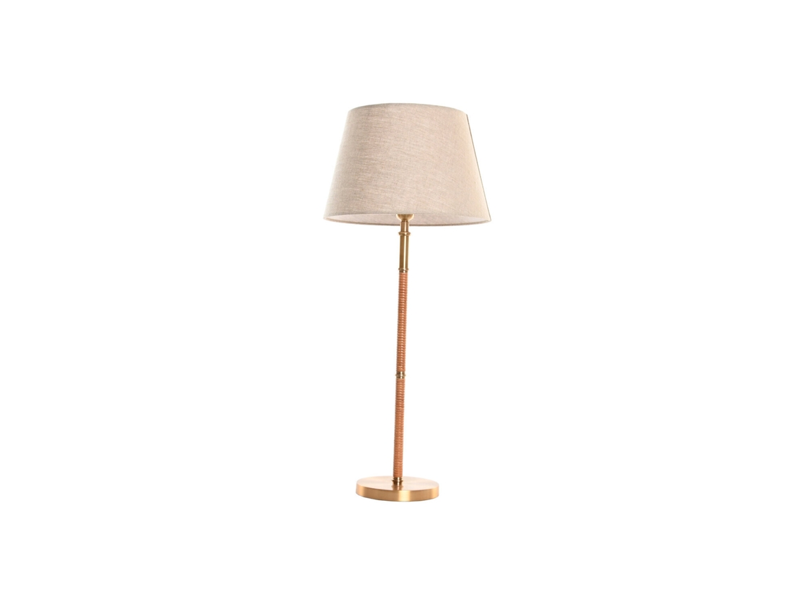 Lampara Sobremesa Laton Ratán Natural 255x35x77cm