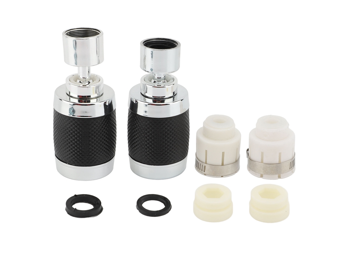 Aireador de grifo de cocina, 3 modos, rotación de 360°, negro, 2 unidades