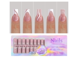 Uñas Postizas De Gel Suave Color Nude, 15 Tamaños, 150 Unidades Con Base Y Prebase Preaplicadas.