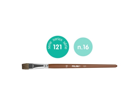 Pincel Escolar Plano S Serie 121 Não. 16 Castanhomilan