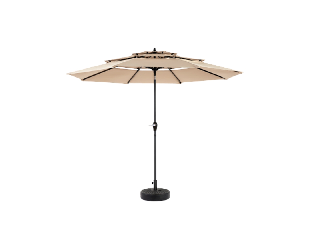 Sombrilla Reversible Para Exterior De 14,8 Pies, Rectangular, Grande, Con Mango (caqui) (base No Incluida)