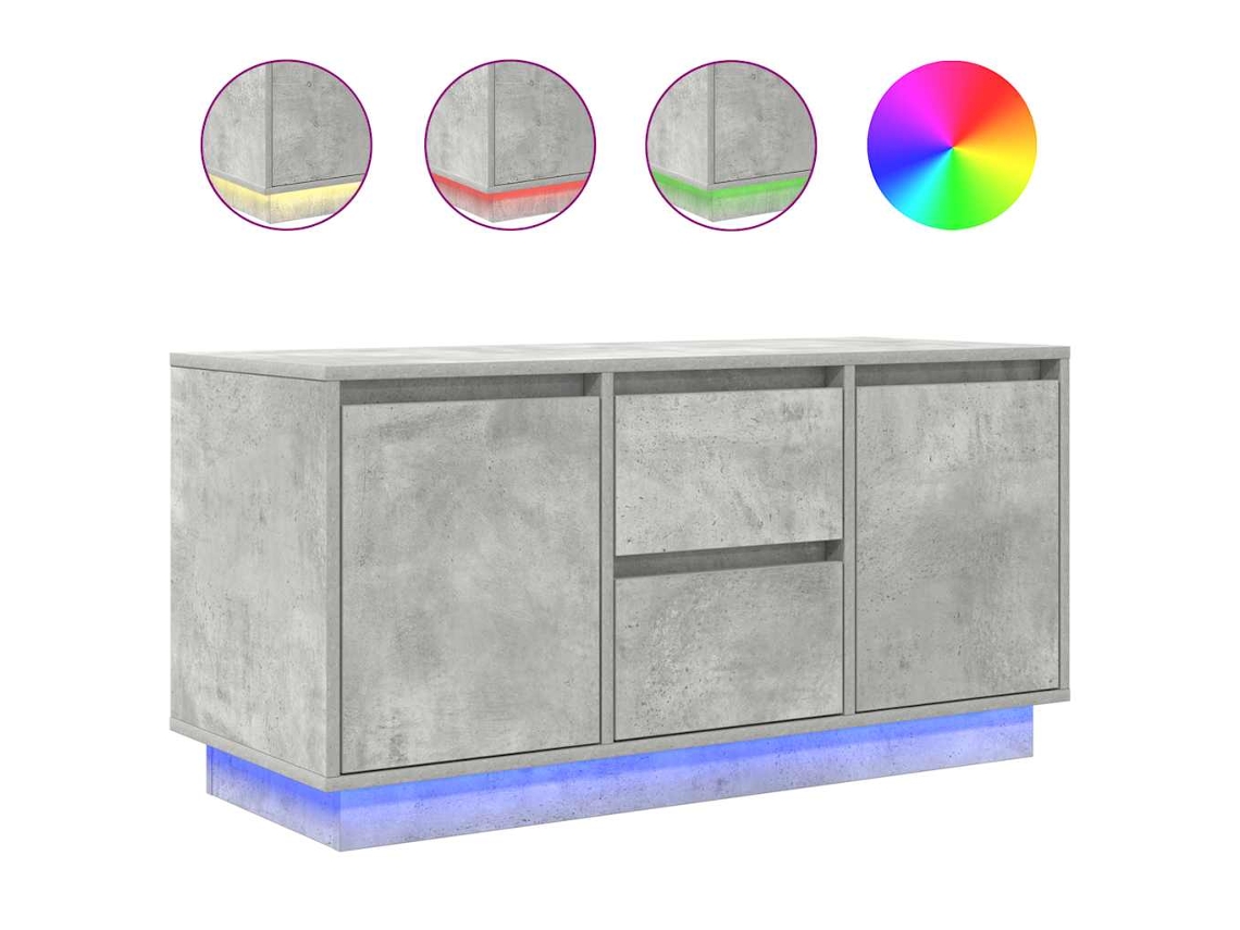 Maison Exclusive - Mueble De Tv Con Luces Led Gris Hormigón 100x41x50 Cm
