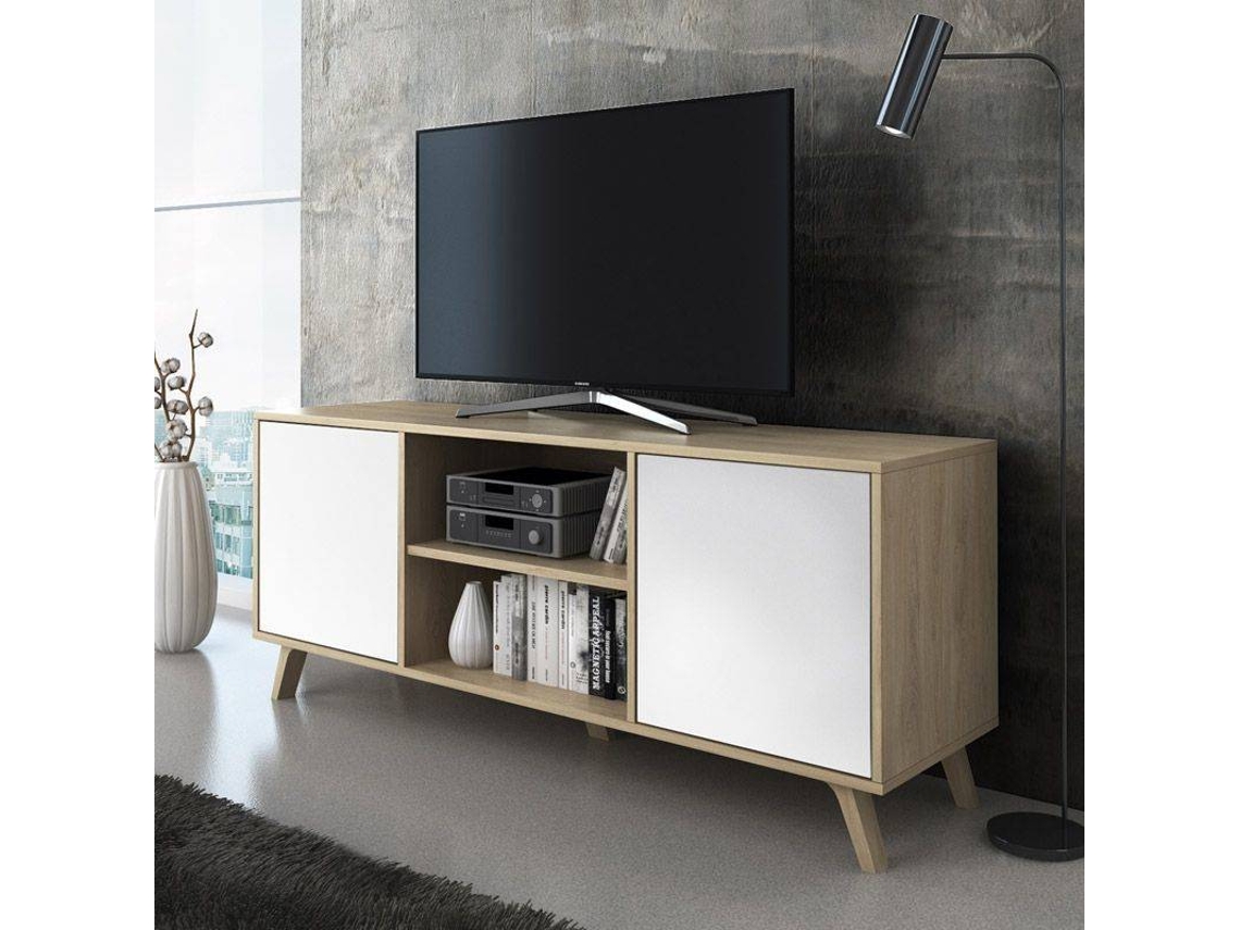 Skraut home Tv Furniture 140 With 2 Doors Model Wind White