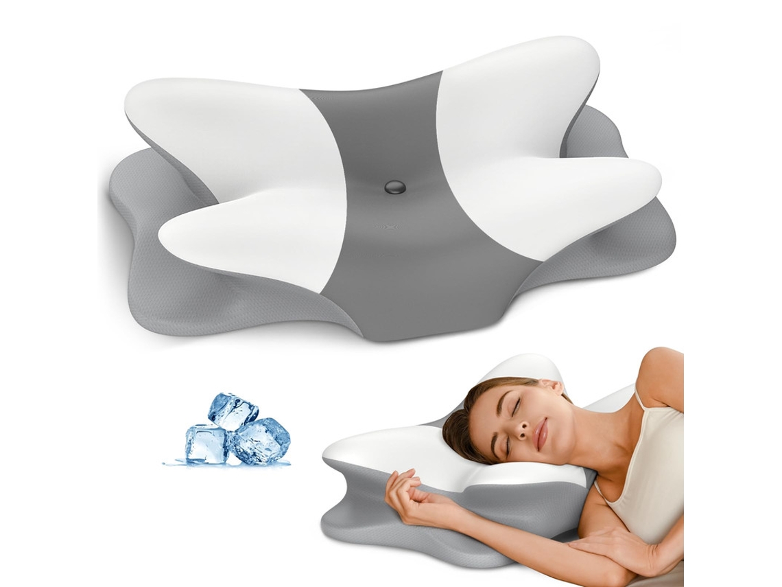 Almohada Cervical - Almohada Ergonómica Para Dormir De Lado Que Brinda Soporte Cervical, Almohada De Espuma Viscoelástica Refrescante