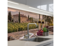 Paneles antisalpicaduras para cocina - Vino - Copas - Uvas - Viñedo 400x80 cm