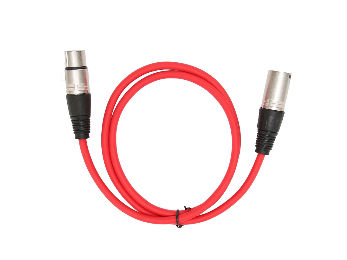 Cable De Micrófono Xlr Macho A Hembra, 3 Pines, Adaptador De Audio Duradero, Rojo, 1 M