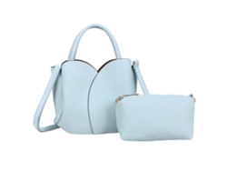 Bolso de mano para mujer Gallantry, colección Petalia, con neceser a juego y correa azul claro.