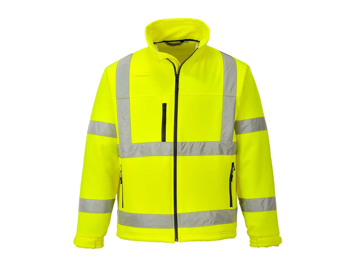 Chaqueta softshell clásica de alta visibilidad (3 capas) - Protección y comodidad. Amarilla / XXL