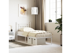 Estructura Cama Sin Colchón Con Cabecero Metal Blanco 75x190 Cm