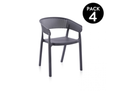 Pack 4 sillas de exterior Diza Antracita 54 x 73,5 x 50,5 cm