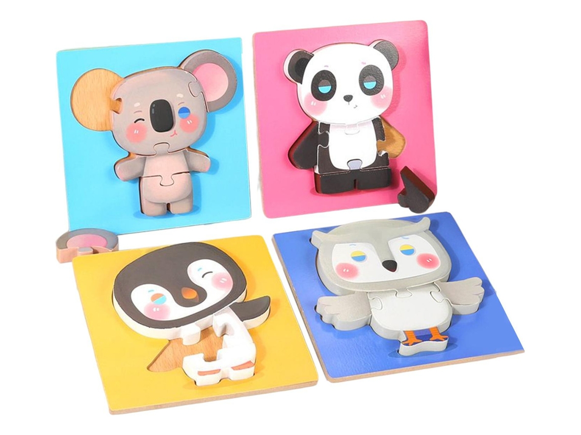 Rompecabezas de 4 piezas con forma de animal y 4 estilos D Slowmoose