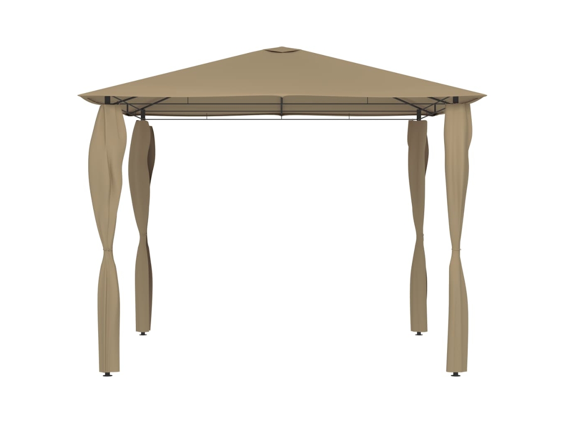 Gazebo 3x3x2,6 m con cubiertas para postes 160 g/m² Gris parduzco Wsd363457 Lovely Home