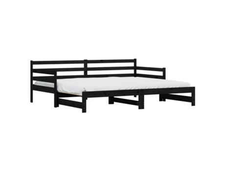 Sofá cama nido VIDAXL madera maciza de pino negro (90x190 cm)