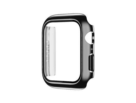 Pieza de galvanoplastia monocromática + cubierta de reloj de película templada para Apple Watch Series 6/5/4/SE 44 mm (negro)