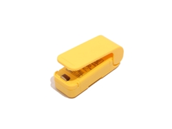 Selladora termoplastica para bolsas de alimentos, envasado y sellado de bolsas de alimentos, selladora plastica domestica para snacks, color amarillo.