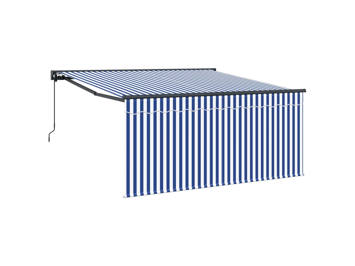 Maison Exclusive - Toldo Retráctil Manual Azul Y 300 X 250 Cm Poliéster Y Aluminio