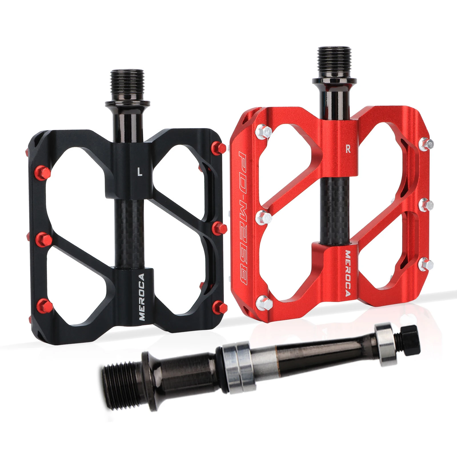 Pedales ultraligeros Meroca de 3 piezas con rodamientos sellados, resistentes al polvo y antideslizantes para bicicleta de montaña y carretera (257 gvayotoy)