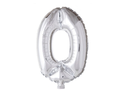 Globo WEFIESTA Foil Número 0 Plateado