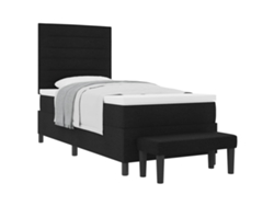 Maison Exclusive - Cama Tipo Box Spring Con Colchón Negro 100 X 200 Cm Tela