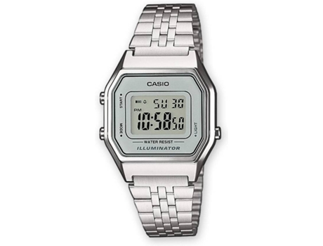 Reloj Digital CASIO Vintage Mujer (Acero y Resina - Plateado)