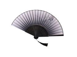 Abanico plegable con estructura de bambú, ventilador portátil para mujeres y hombres, ventilador portátil de diseño elegante con borla incluida LAOPIPFU