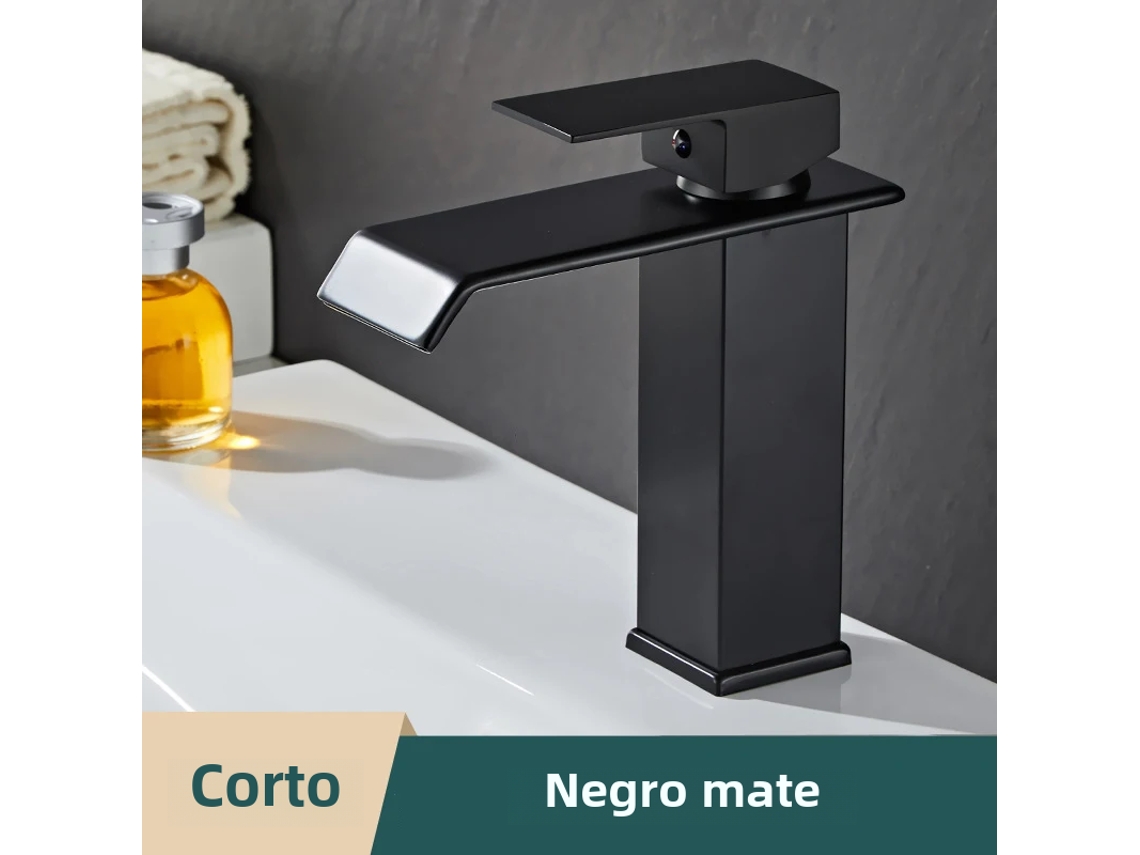 (modelo B Negro - Corto) Grifo Monomando Moderno De Acero Inoxidable Para Agua Caliente Y Fría