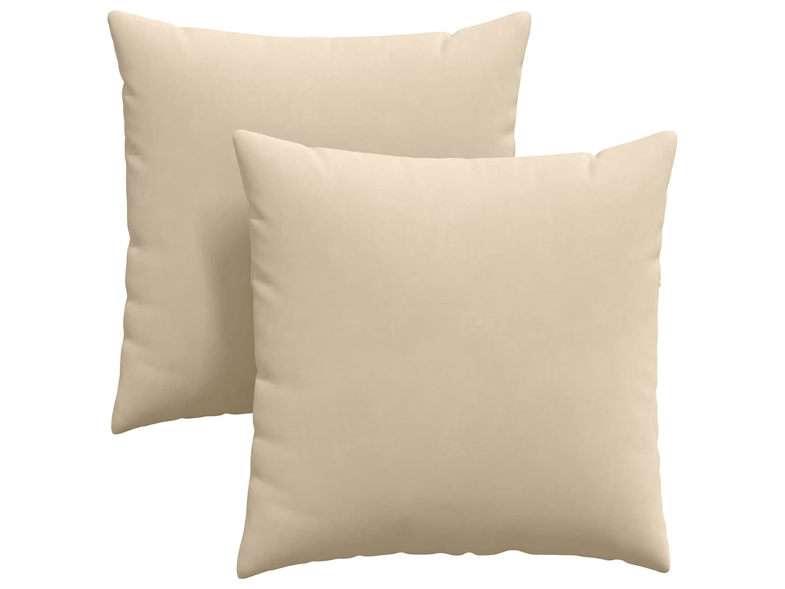Cojines De Sofá 2 Uds Crema 80 X 80 Cm Tela