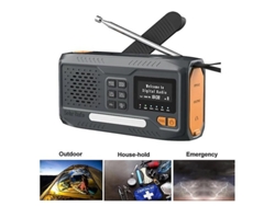 Radio portátil con manivela, Bluetooth, DAB/FM, linterna LED y función SOS.