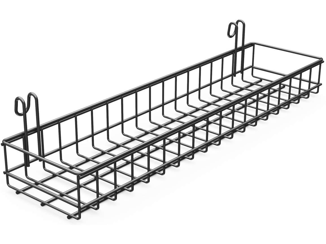 Cesta de alambre negra, organizador de pared para cocina, cesta de rejilla para almacenamiento y decoración