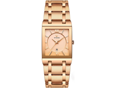 Reloj de pulsera impermeable VEANXIN Square para hombre-oro rosa