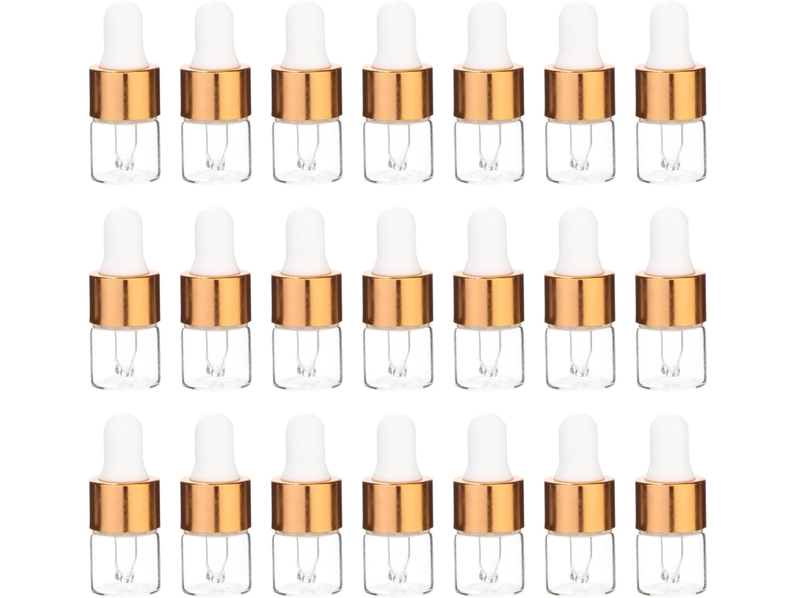 Frascos Conta-gotas De Vidro Vazios E Recarregáveis De 1 Ml, Pacote Com 100 Unidades.