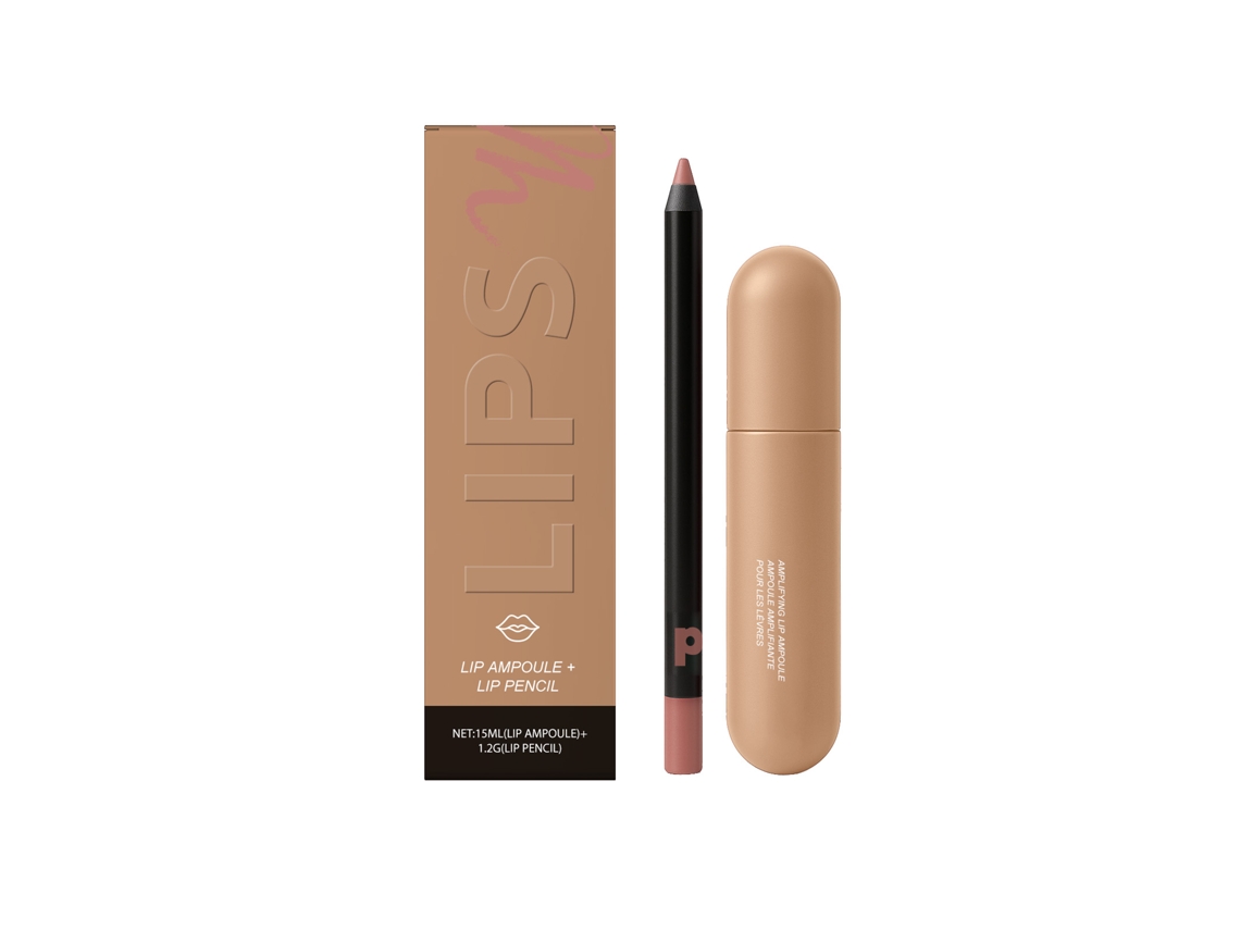 Lápiz labial brillante hidratante con diseño de labios y sabor a vainilla latte.