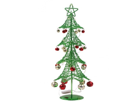 Adorno de Navidad ZMDECQNA Alambre Forjado Cascabel Adorno Vintage Plateado (38x22x15cm)