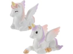 Juego De 2 Figuras Grandes De Unicornios De Resina, Rosa Y Morado, Para Decoración De Pasteles.