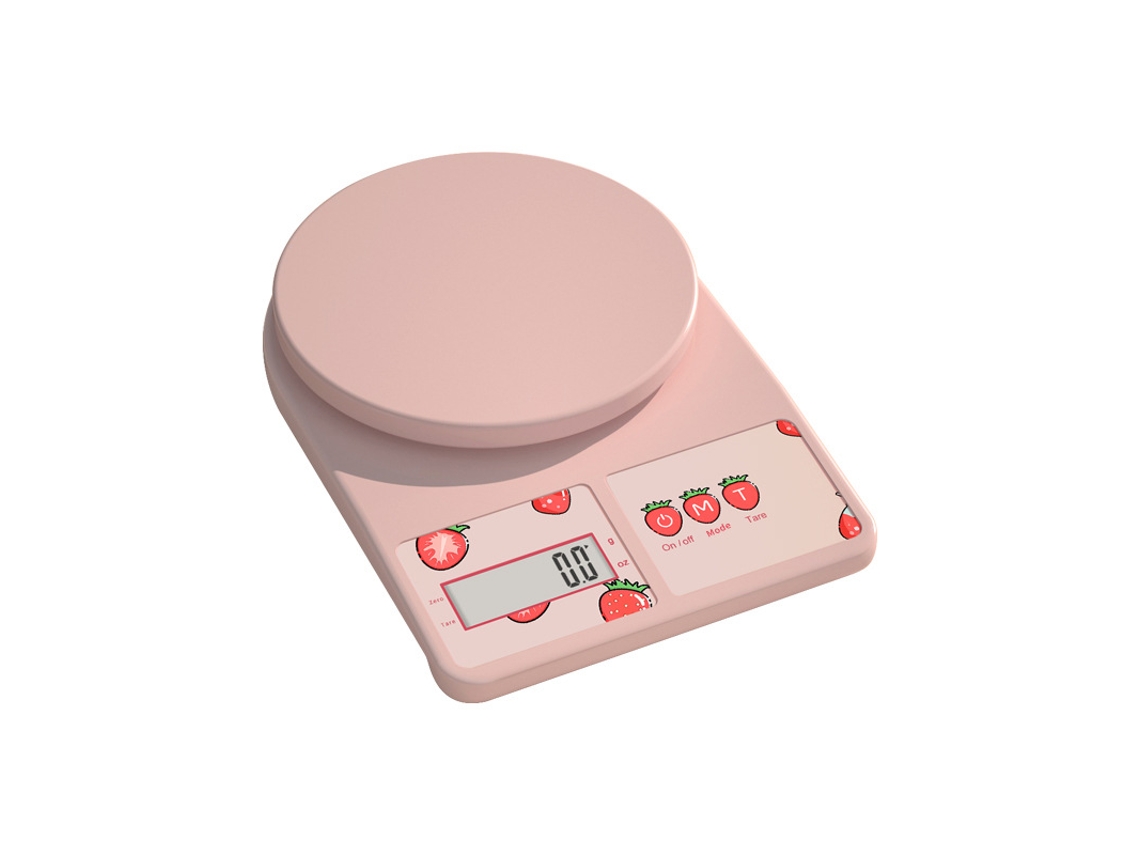 Báscula electrónica de cocina para el hogar, la alimentación y la repostería, 3 kg/0,1 g, precisa, pequeña, rosa, recargable premium Sfushos (café)