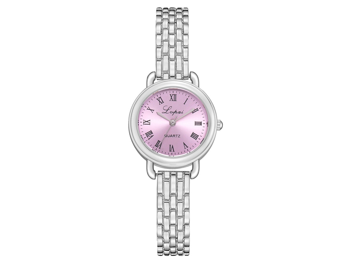 Reloj De Pulsera Ivpai Para Mujer Con Brazalete De Aleación, Estilo Moderno, Color Plata Rosa.
