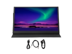 Monitor Portátil 2k De 15.6 Pulgadas Ips Black Con Funda De Cuero, Pantalla Externa Para Computadora