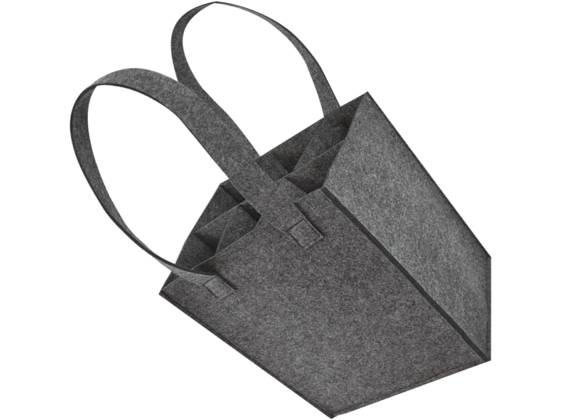 Bolsa De Fieltro Para 6 Botellas Vino, Reutilizable, Con Estuche Rígido El Hogar, Fiestas Y Viajes.