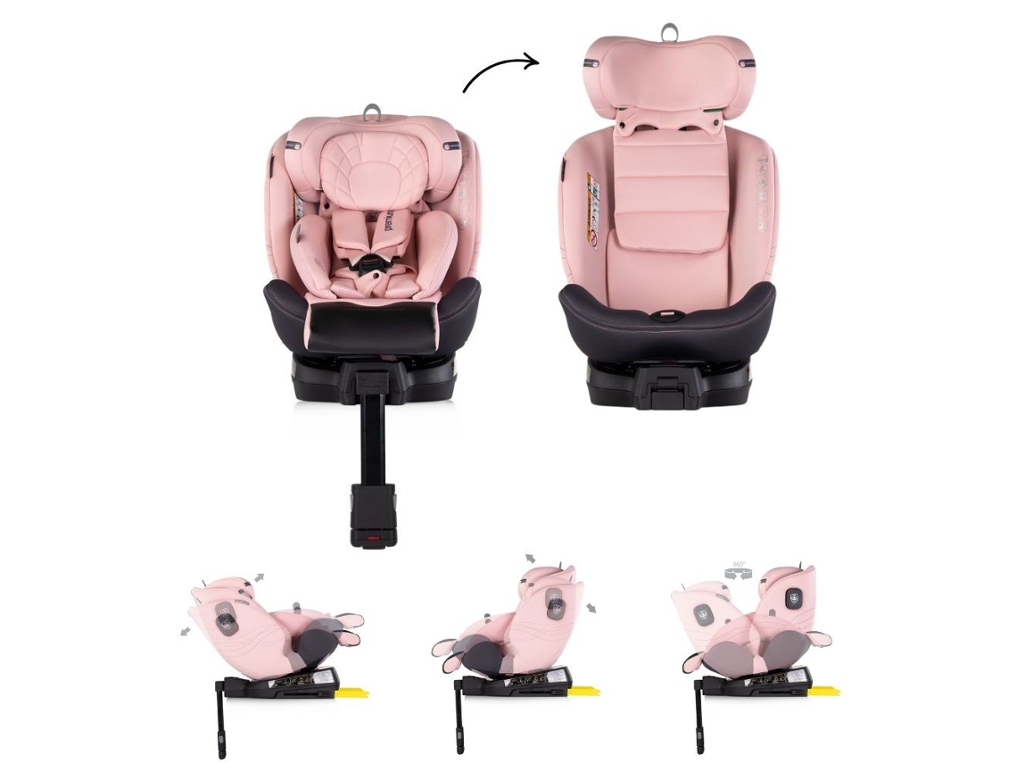 Silla de Coche Premium I Talla 40 150 cm con Isofix y Rotación 360º Chipolino Marshmallow