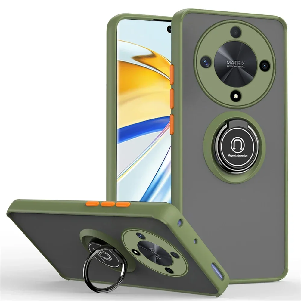 (verde Oscuro, Honor X8a) Funda Protectora Magnética Mate Para Coche, A Prueba De Golpes Y Caídas, Carcasa Dura Y Duradera.