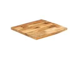 Tablero De Mesa | Superficie De Mesa | Tablero De Escritorio Borde Natural Madera Maciza Mango 40x40x2,5 Cm Wsd70246