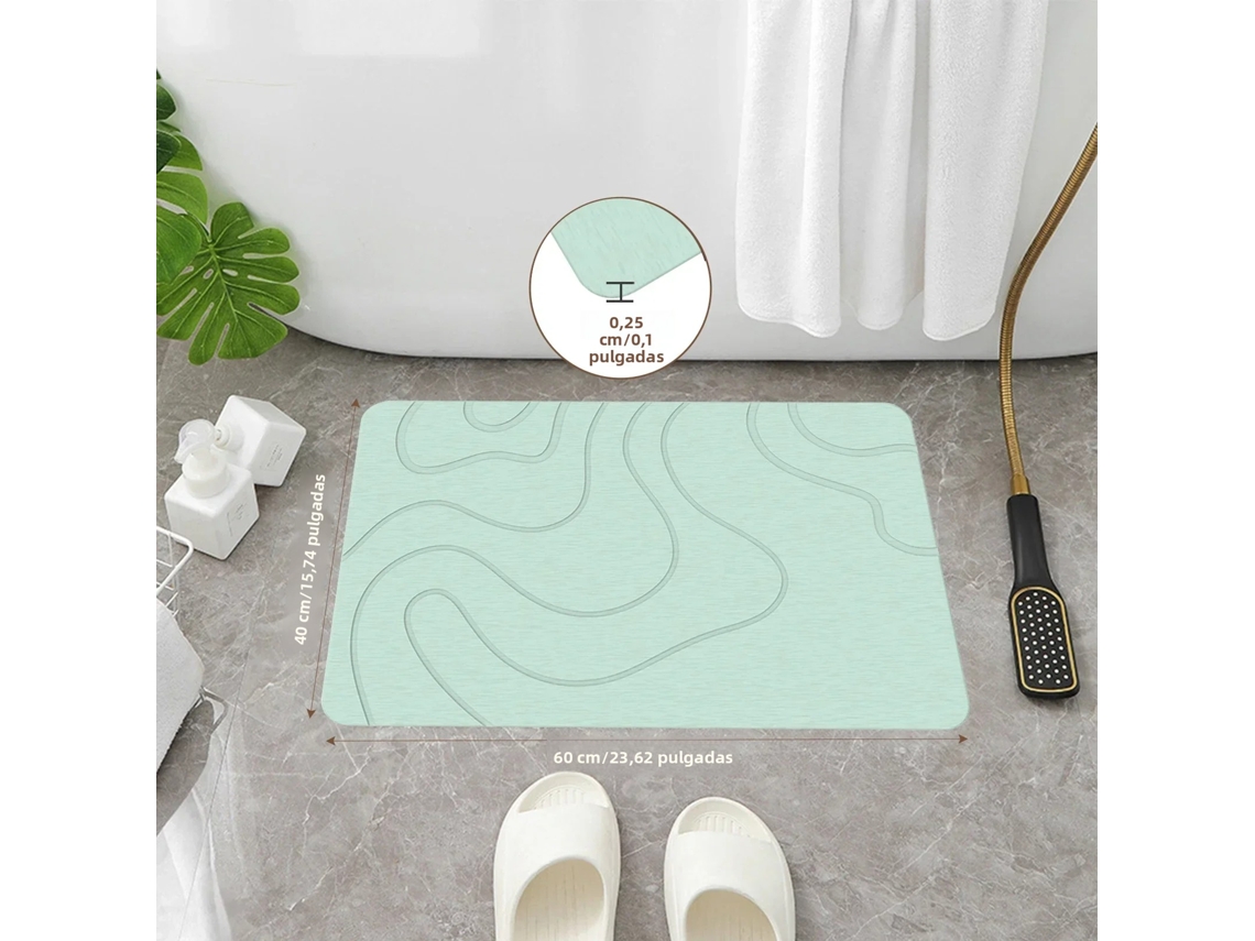 (verde) Alfombra De Baño De Tierra De Diatomeas, Antideslizante, Absorbente, De Secado Rápido, Alfombra Ecológica Moderna.