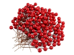 200 bayas de acebo artificiales para decorar coronas y adornos navideños.