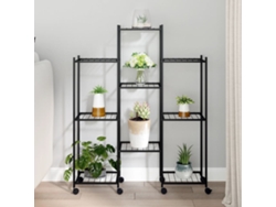Soporte de Macetas con Ruedas 83X25X103,5 cm Hierro Negro