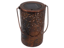 Luminária solar Bj em formato de coruja vermelha de cobre com LED, à prova d'água, para uso externo em jardins, pátios e caminhos.
